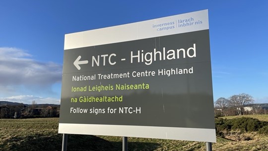 National Treatment Centre Highland Sign
