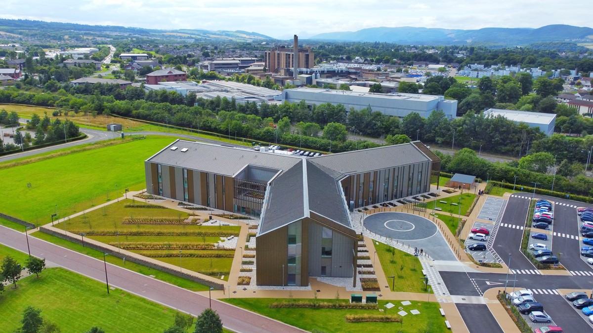 National Treatment Centre Highland with Raigmore Hospital and Inverness in background