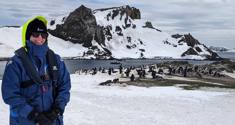 Sharon Pfegler in Antarctica