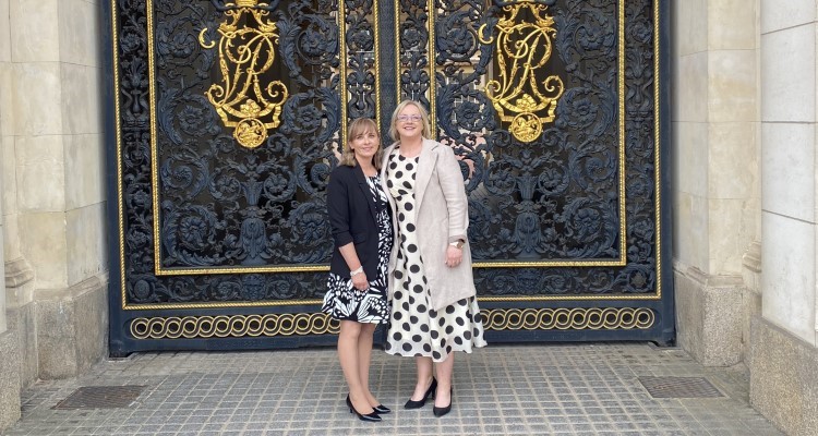 Laura Bain and Mhairi Macdonald at Buckingham Palace