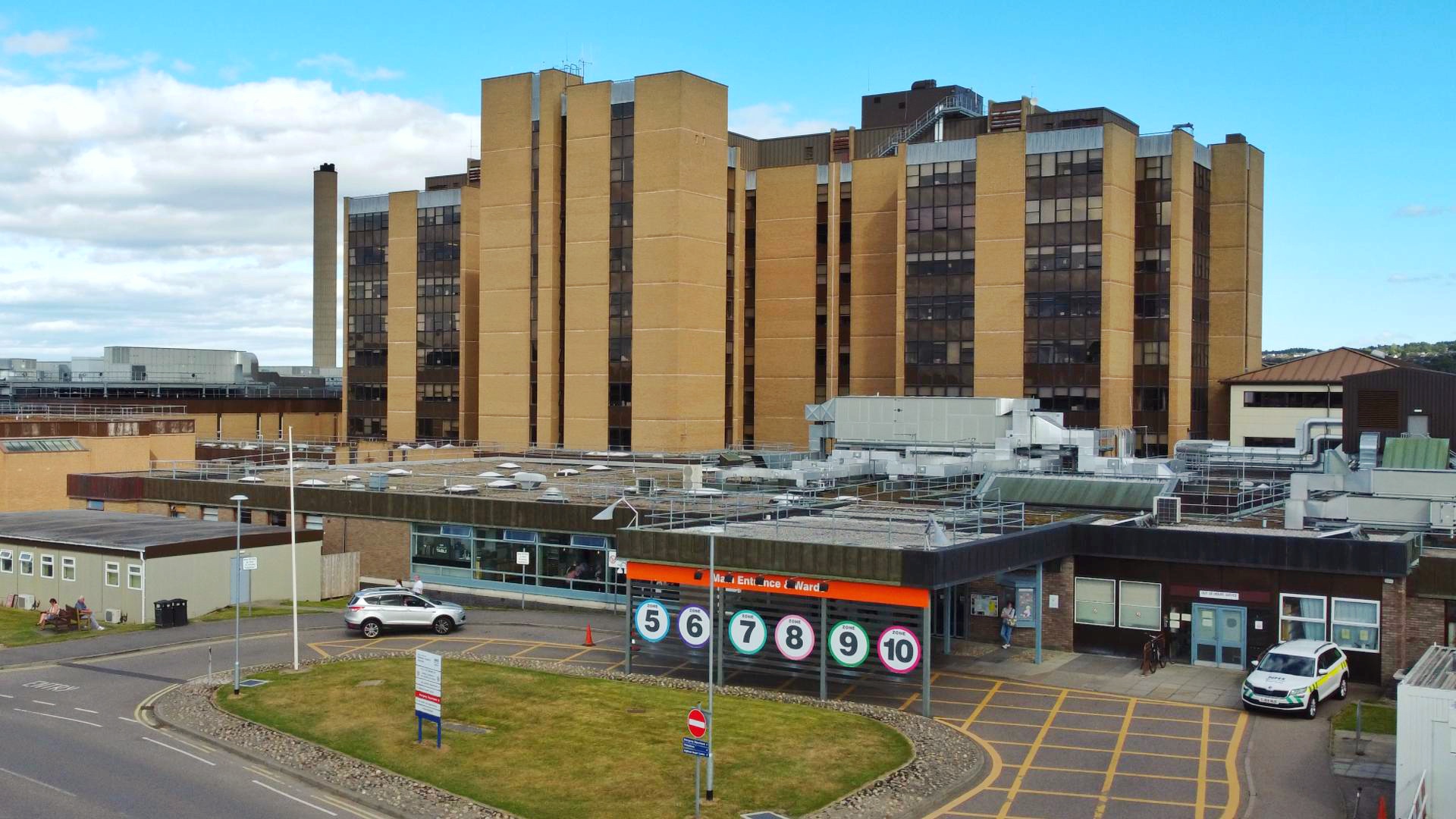 Raigmore Hospital and wards entrance