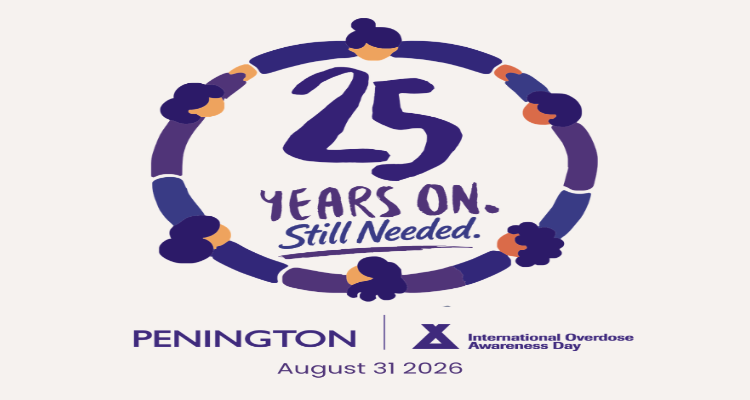 25 Years On Facebook Post With Purple Penington Logo And Cream Background 800X400 Px
