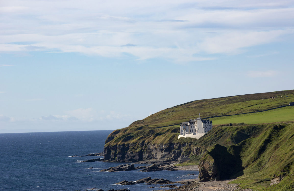 coastline with Dunbeath Castle in Caithness