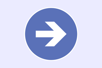 A graphic of a forward pointing arrow