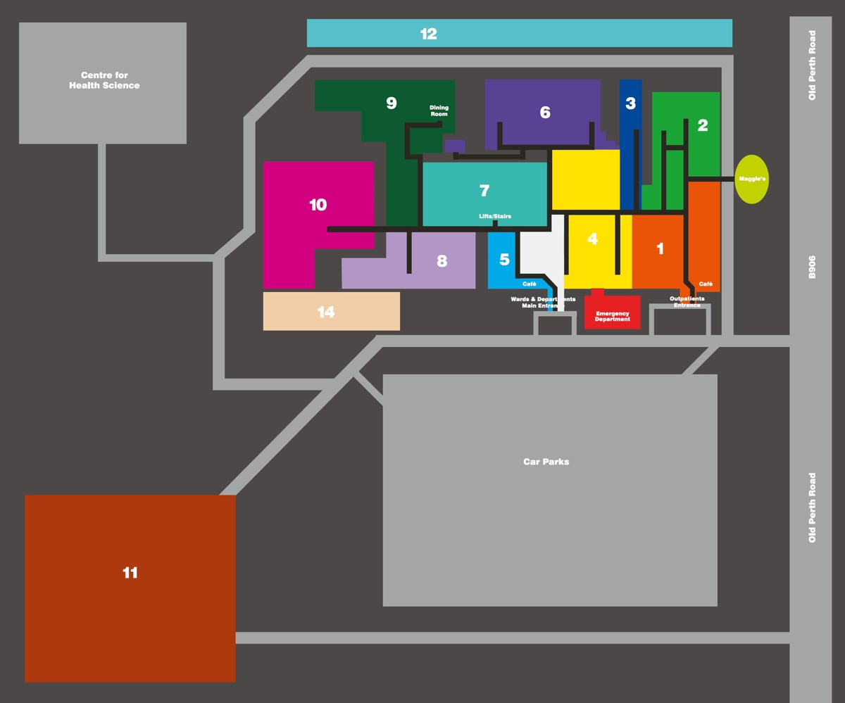 Raigmore Hospital zone map