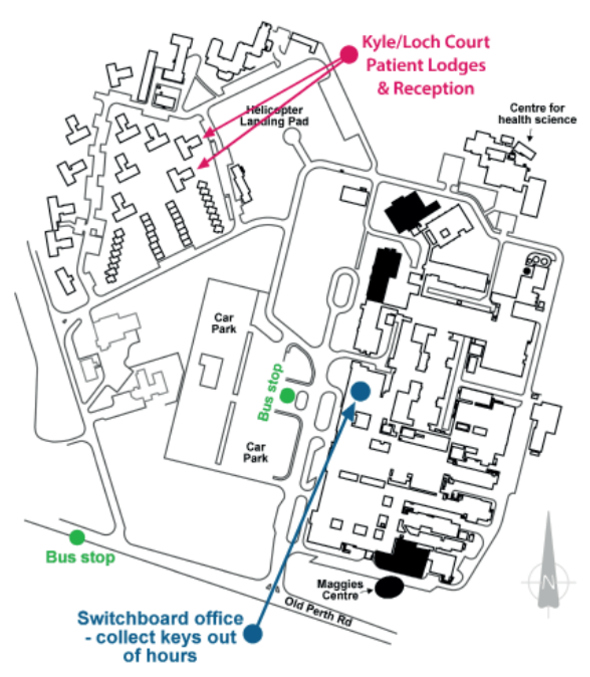 Raigmore Hospital Patient Lodges Location