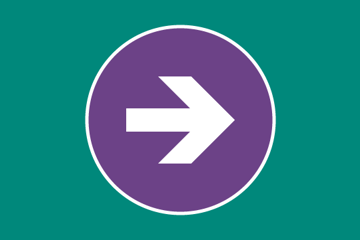 A graphic of a forward pointing arrow