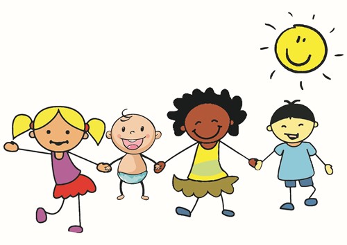 illustration of children holding hands