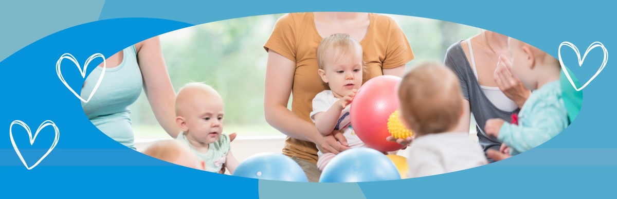 Mother And Baby Group With Balls