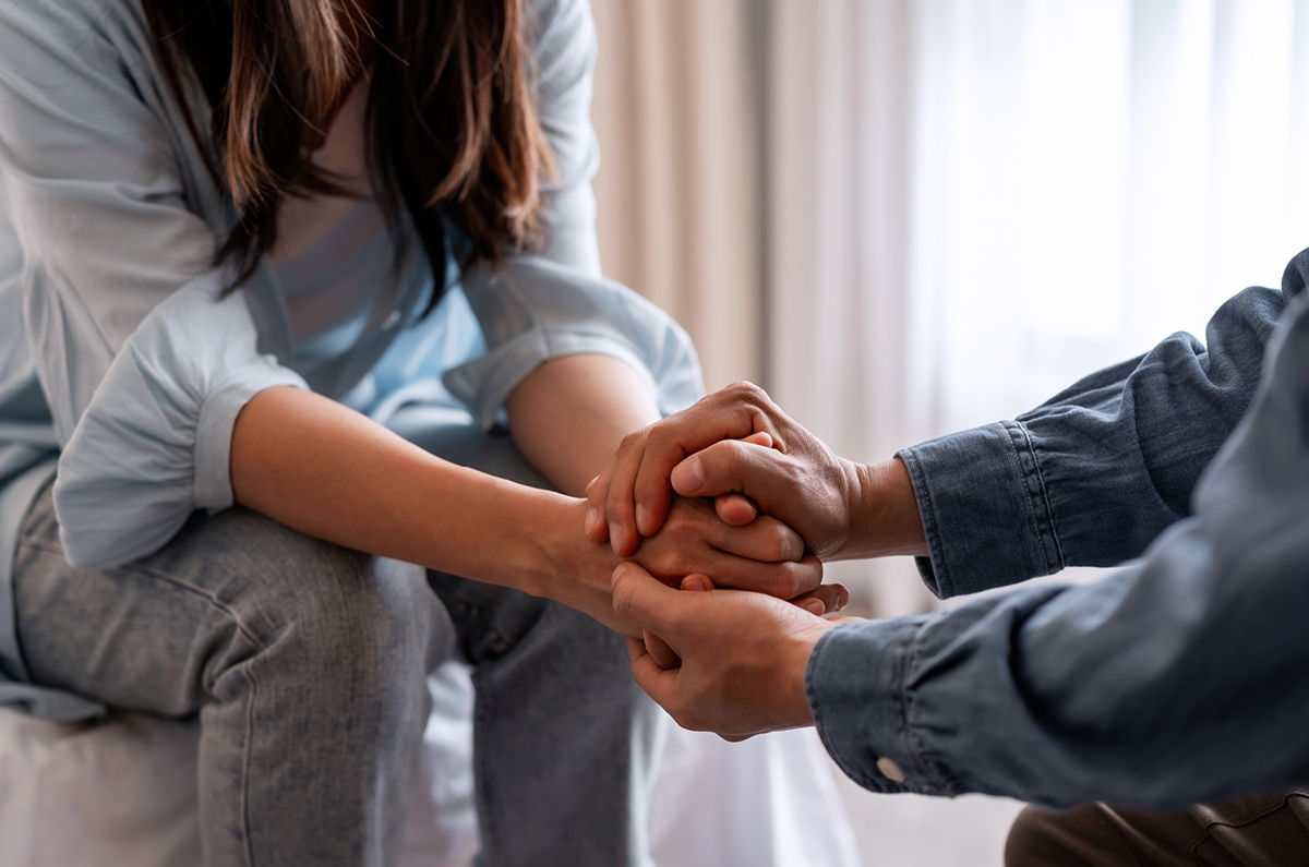 Comforting Hands Together