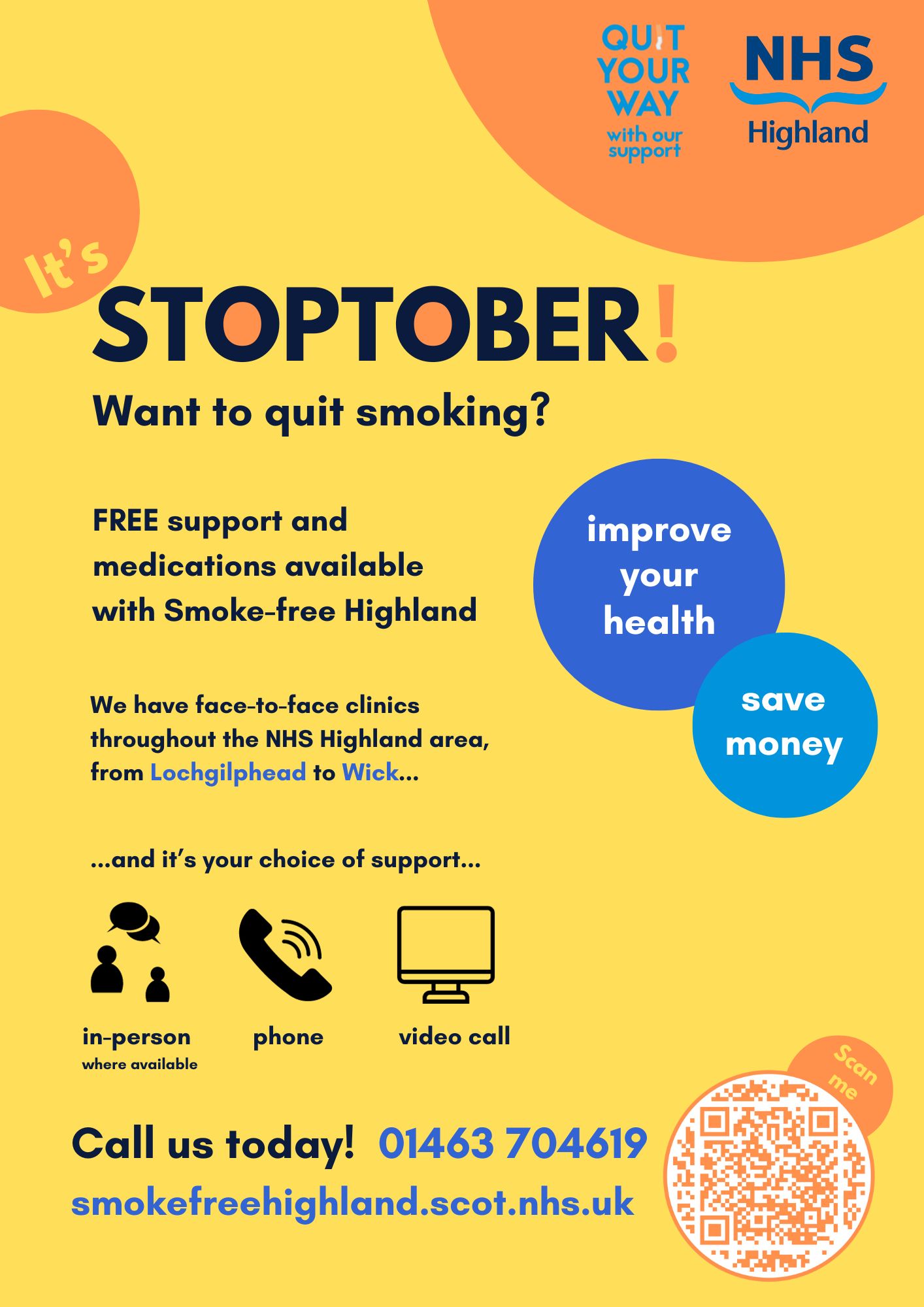New stop smoking clinics across Highland for Stoptober