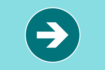 A graphic of a forward pointing arrow