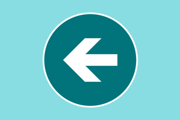 A graphic of a backward pointing arrow