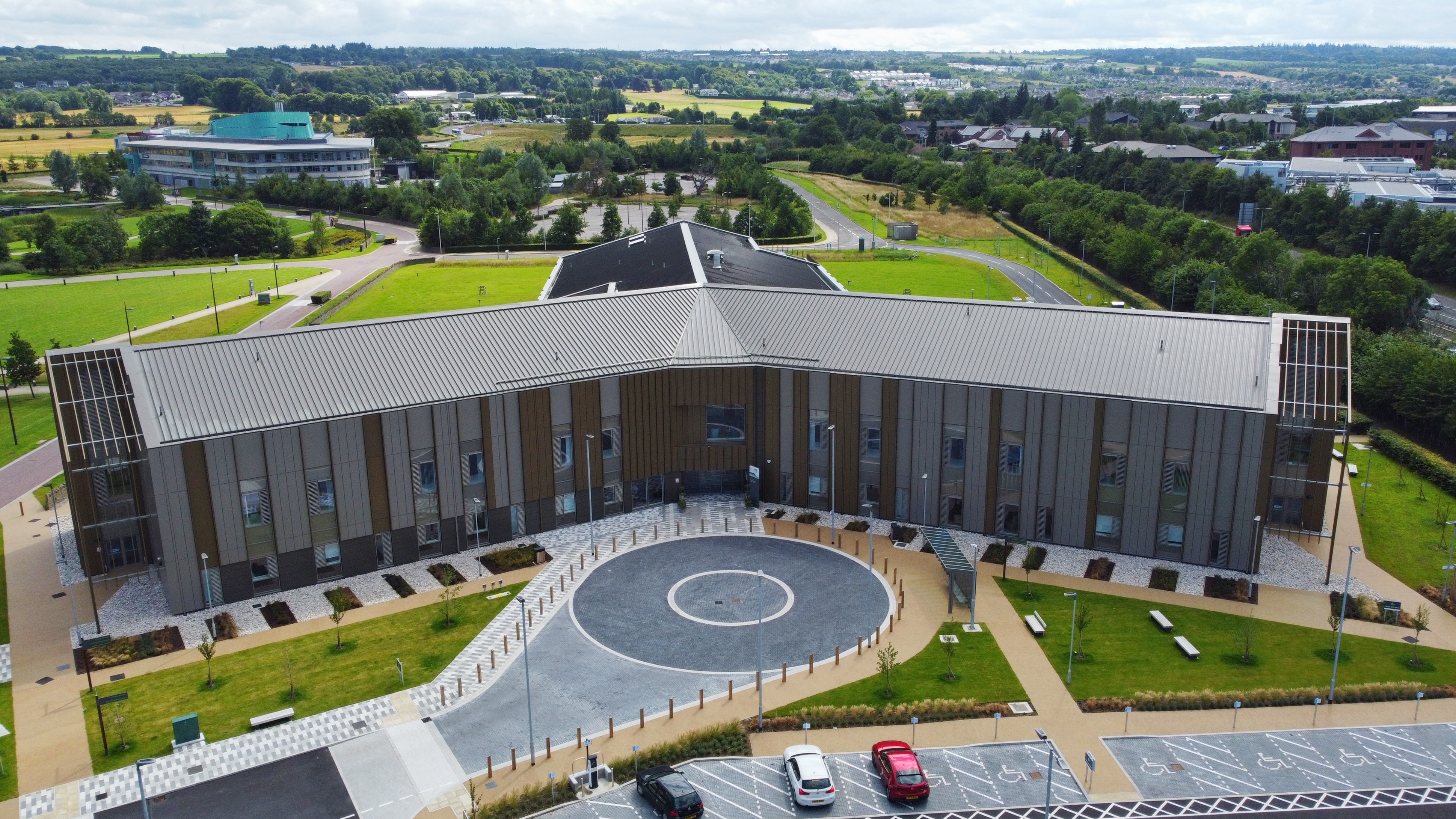 aerial view of National Treatment Centre Highland within Inverness Campus